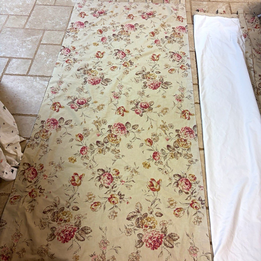 Cottage Rose Safe Taupe Lined Tab Top Curtain Panels Set of 5 Cottage 35x76"